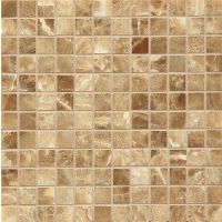 Caramel Swirl Onyx 1" x 1" Floor and Wall Mosaic