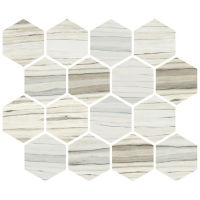 Zebrino Floor and Wall Mosaic in Calacatta, Classico, Michelang