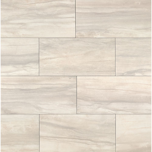 Athena 12" x 24" x 3/8" Floor and Wall Tile in Pearl