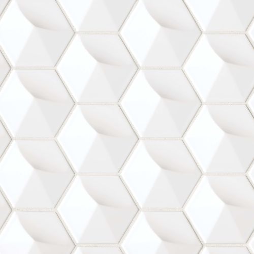 Hedron 4" x 5" Wall Tile in White