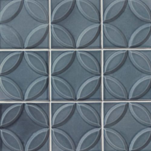 Provincetown 6" x 6" x 7/16" Decorative Tile in Harbor Blue