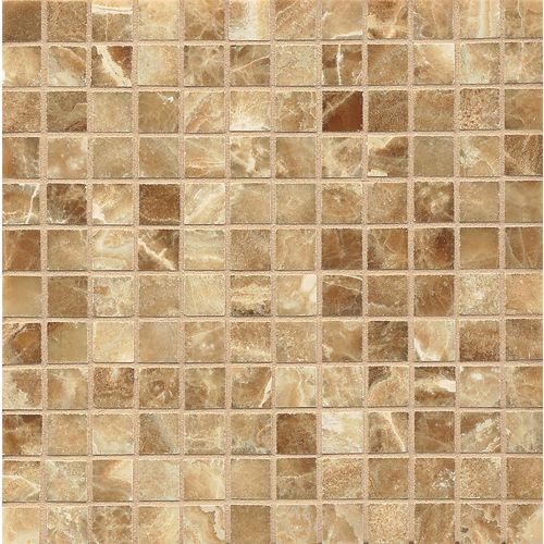 Caramel Swirl Onyx 1" x 1" Floor & Wall Mosaic
