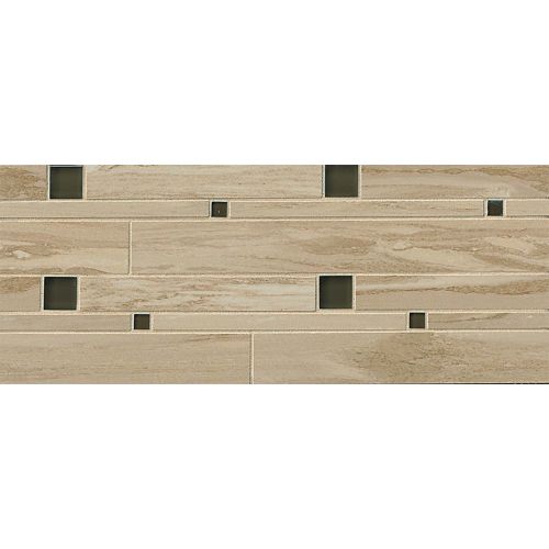 Rose Wood Wall Mosaic in Camel