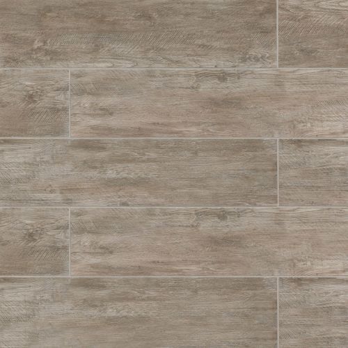 River Wood 8" x 48" x 3/8" Floor and Wall Tile in Taupe