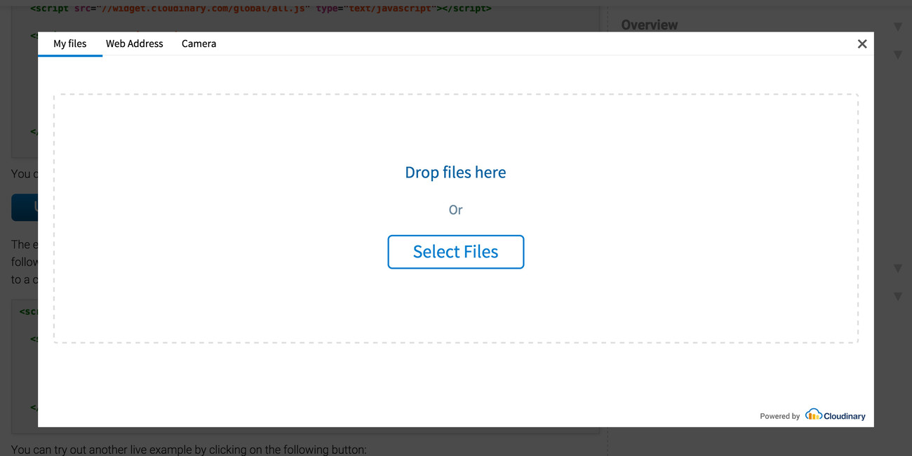 Upload widget minimal theme