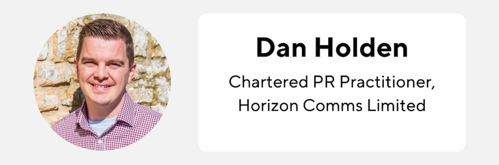 Image of Dan Holden, Chartered PR Practiioner and founder of Horizon Comms