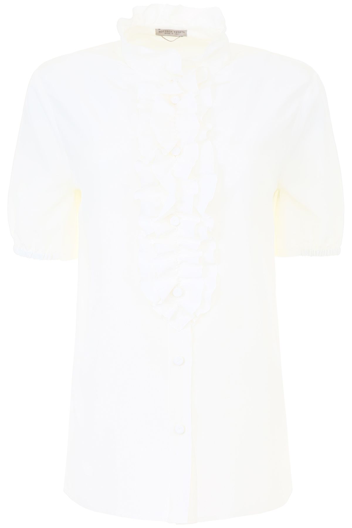 bottega veneta - silk shirt - mist|bianco, women"