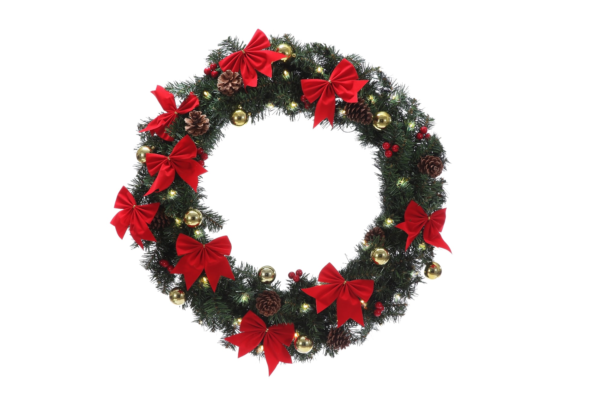 Homegear 24 Decorated Christmas Wreath W/ Lights
