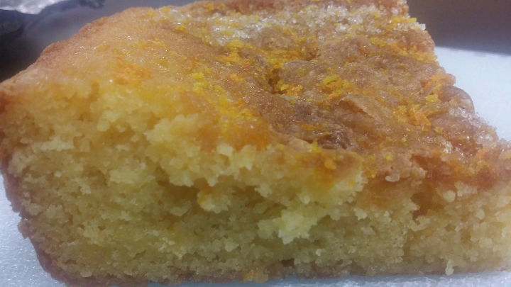 This is all that was left of the large 24x20 slab of orange cake brought into the office.