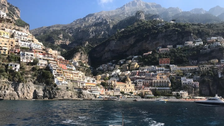 Positano, Italy (Image uploaded to Reddit by u/tacoholic92).