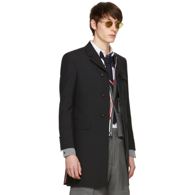 black high armhole chesterfield coat