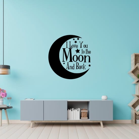 Love you to the moon and back klistermærke / wallsticker Love you to the moon and back klistermærke / wallsticker