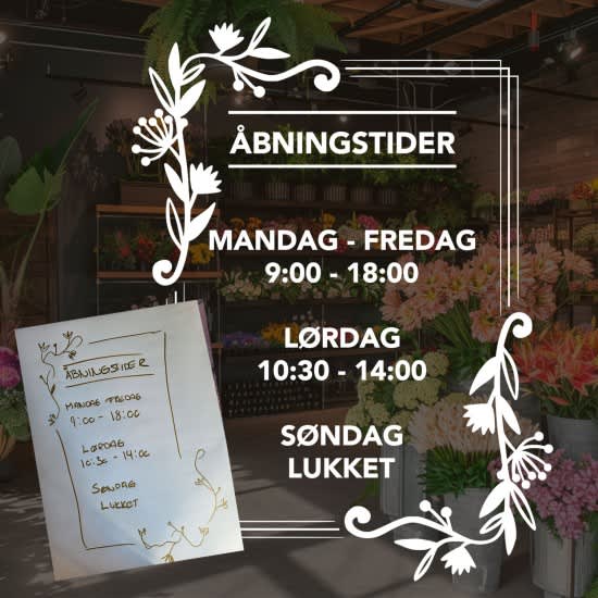 strygestof af høj kvalitet, Design din egen åbningstidssticker Design din egen åbningstidssticker