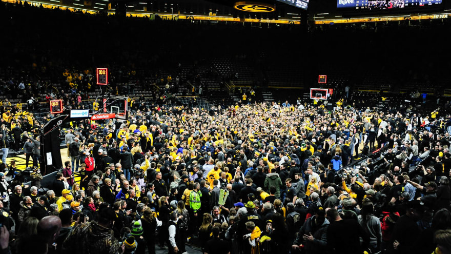 Watch Hawkeyes Fans Storm The Court After Iowa Upsets Michigan