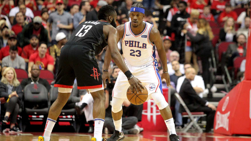 Sixers Jimmy Butler Explains Why It S So Difficult To Guard James Harden Yardbarker
