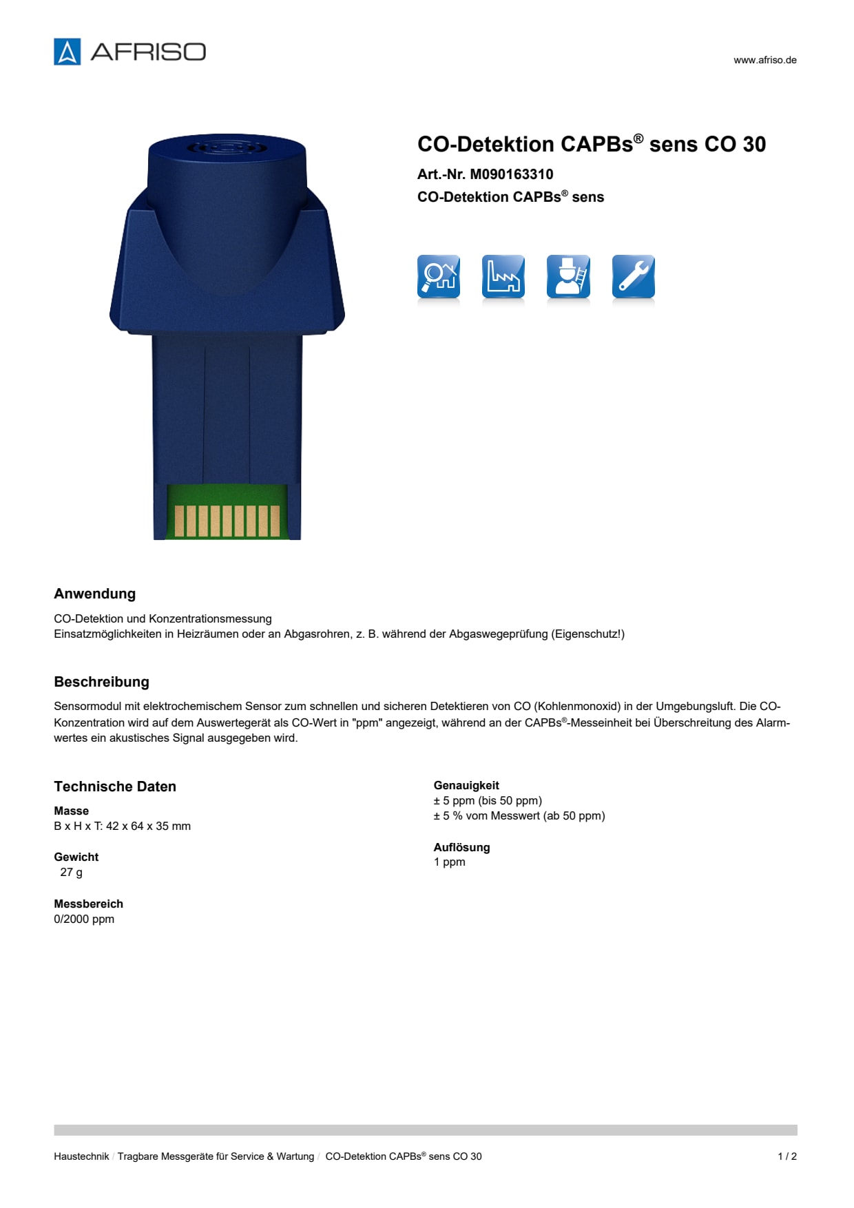 AFRISO_CO-DETEKTION-CAPBS--SENS-CO-30-CO-DETEKTION-CAPBS--SENS_M090163310_DEU_CHE.PDF