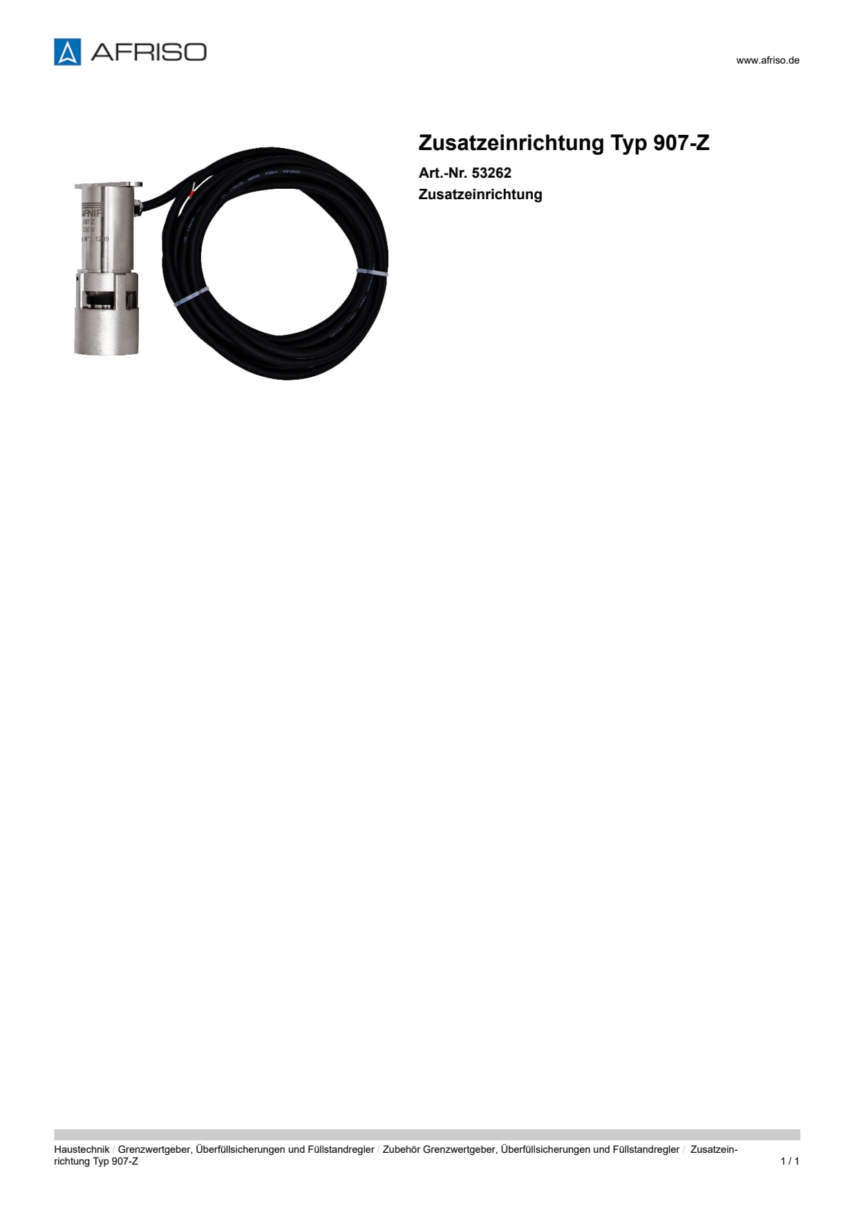AFRISO_ZUSATZEINRICHTUNG-TYP-907-Z-ZUSATZEINRICHTUNG_53262_DEU_CHE.PDF
