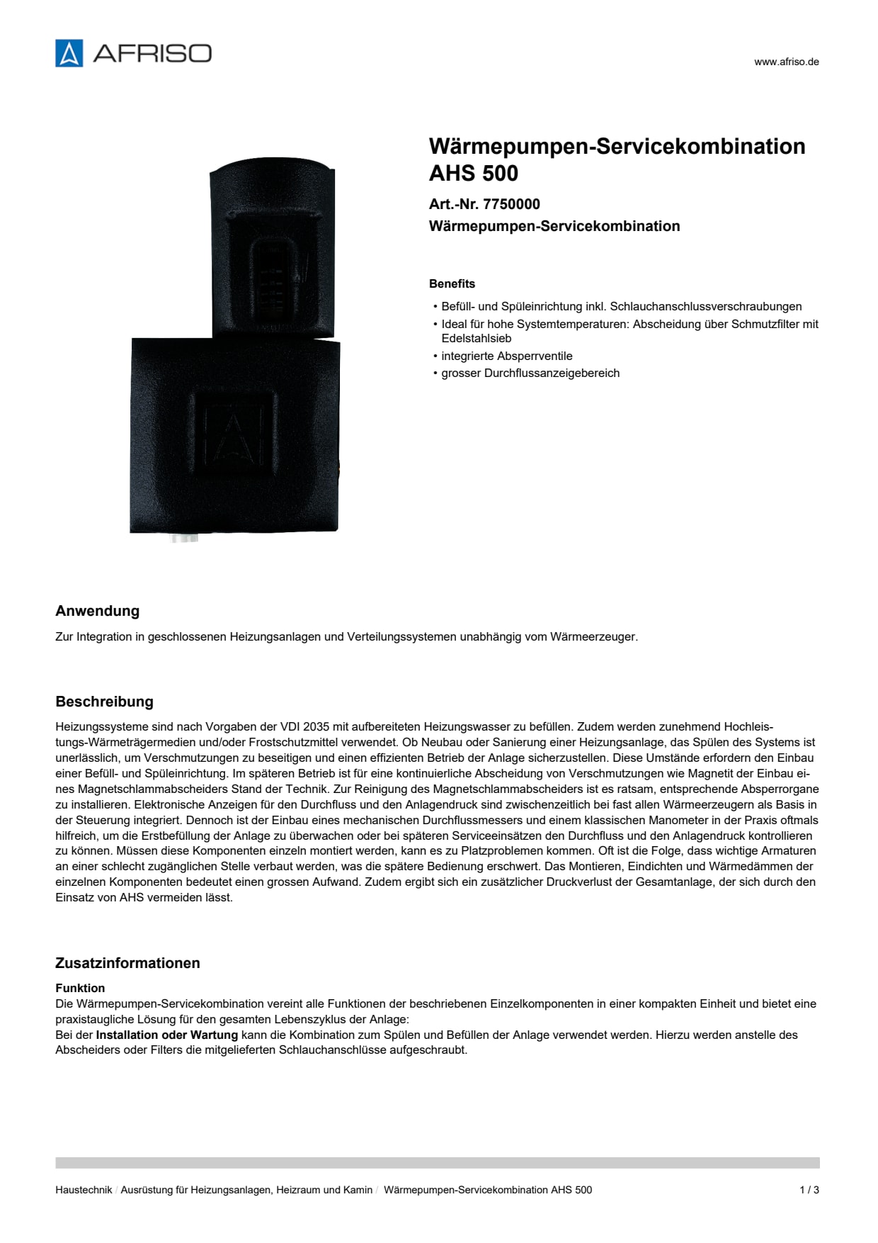 AFRISO_WAERMEPUMPEN-SERVICEKOMBINATION-AHS-500-WAERMEPUMPEN-SERVICEKOMBINATION_7750000_DEU_CHE.PDF