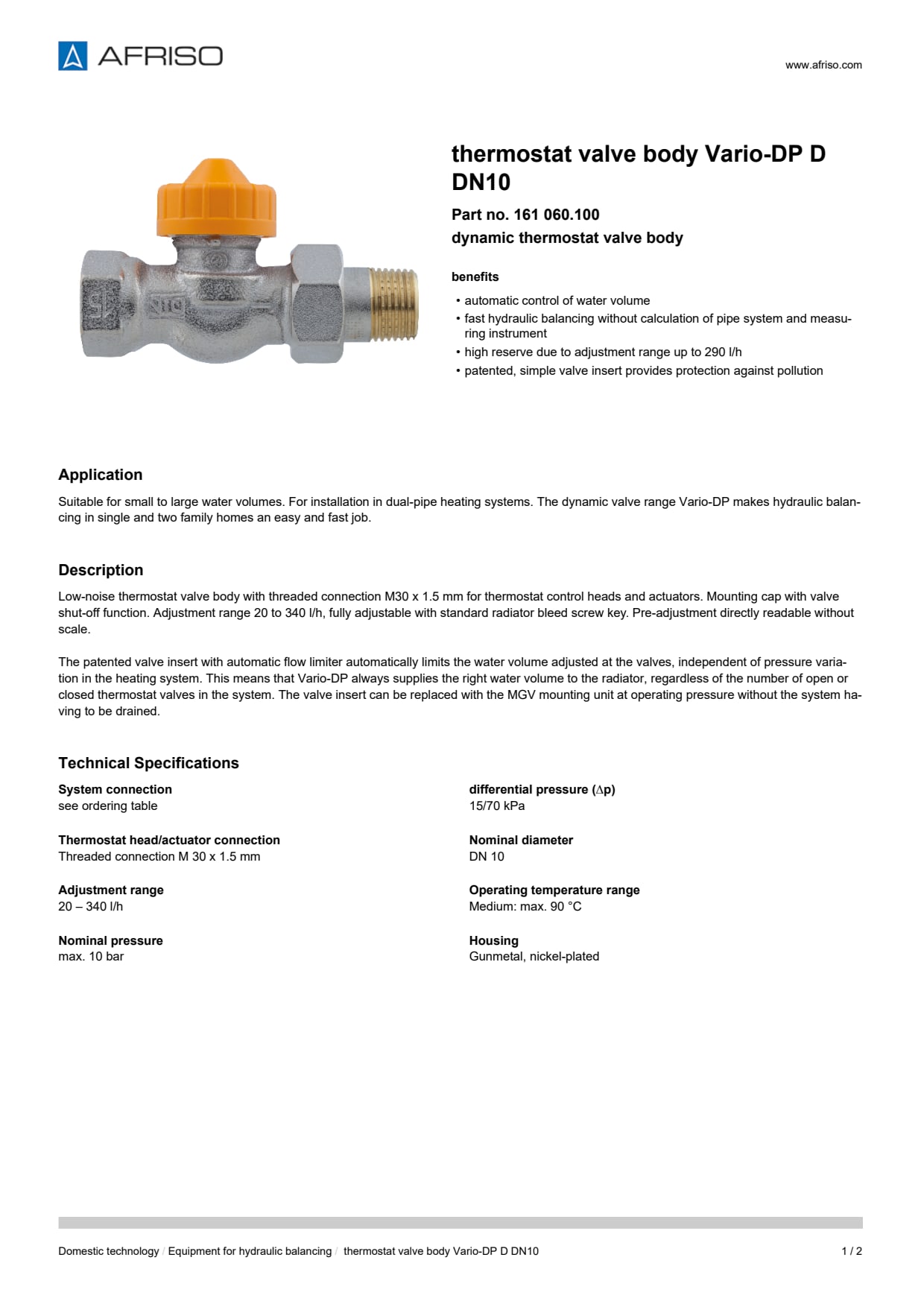 AFRISO_DATA-SHEET_THERMOSTAT-VALVE-BODY_VARIO-DP_D-DN10_161-060-100_ENG_GBR.PDF