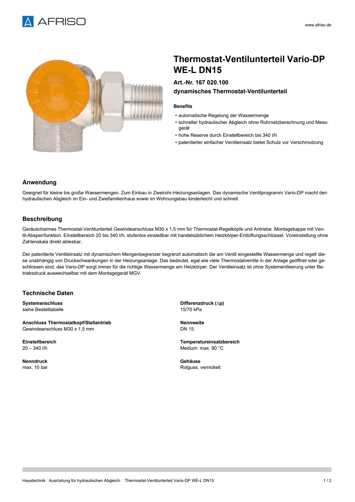 AFRISO_DATENBLATT_THERMOSTAT-VENTILUNTERTEIL_VARIO-DP_WE-L-DN15_167-020-100_DEU_DEU.PDF