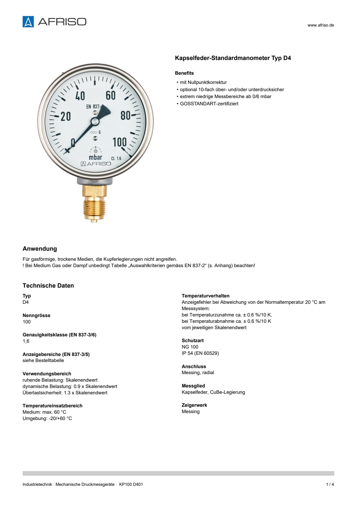 AFRISO_DATENBLATT_KAPSELFEDER-STANDARDMANOMETER-TYP-D4_KP100-D401_P15323_DEU_CHE.PDF