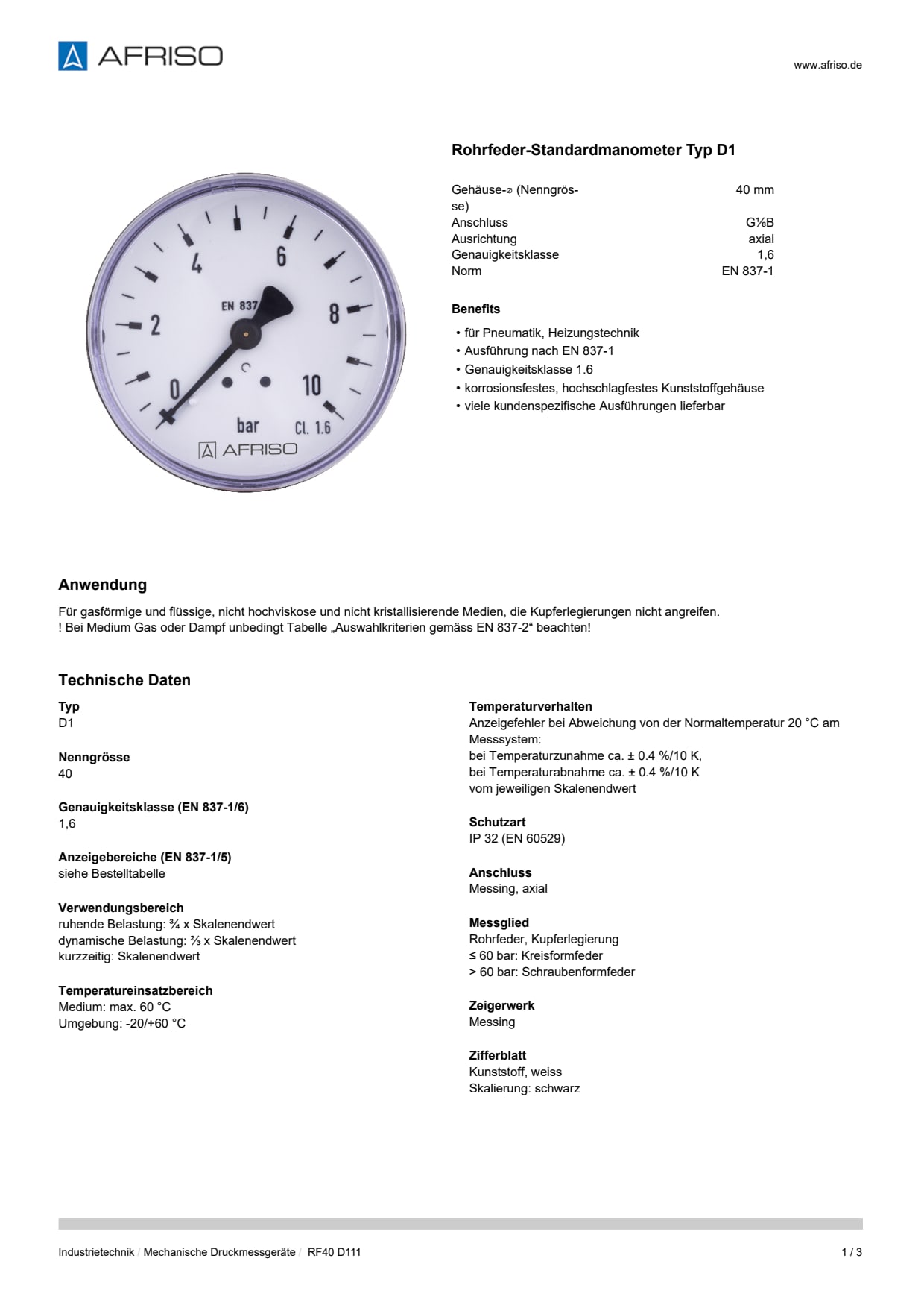 AFRISO_DATENBLATT_ROHRFEDER-STANDARDMANOMETER-TYP-D1_RF40-D111_P20906_DEU_CHE.PDF