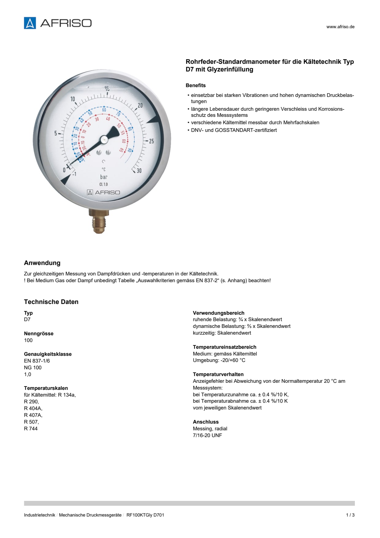 AFRISO_DATENBLATT_ROHRFEDER-STANDARDMANOMETER-FUER-DIE-KAELTETECHNIK-TYP-D7-MIT-GLYZERINFUELLUNG_RF100KTGLY-D701_P23961_DEU_CHE.PDF