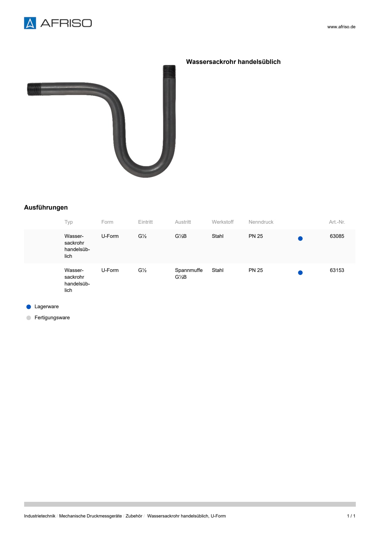 AFRISO_DATENBLATT_WASSERSACKROHR-HANDELSUEBLICH--U-FORM_P27227_DEU_CHE.PDF