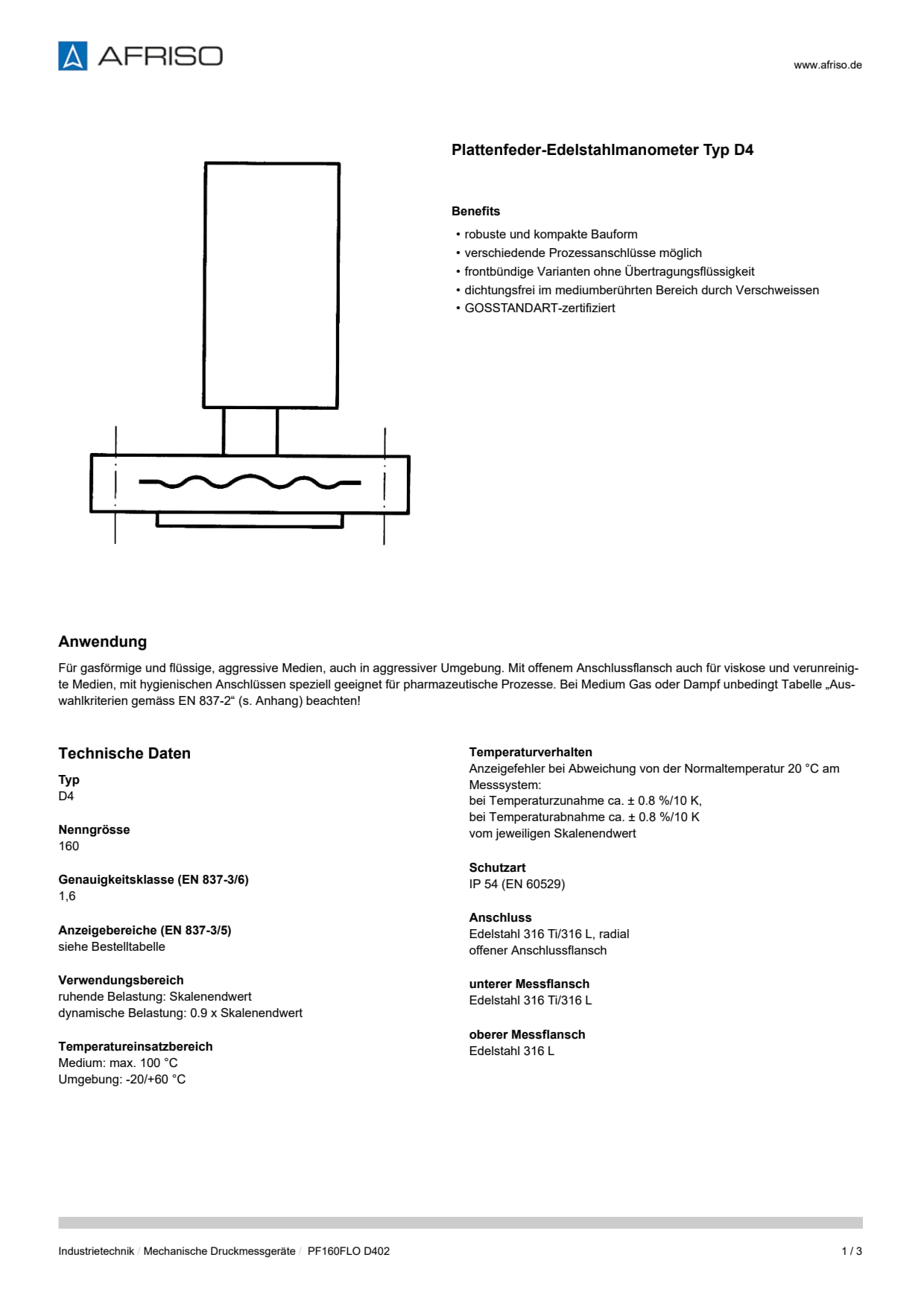 AFRISO_DATENBLATT_PLATTENFEDER-EDELSTAHLMANOMETER-TYP-D4_PF160FLO-D402_P25516_DEU_CHE.PDF