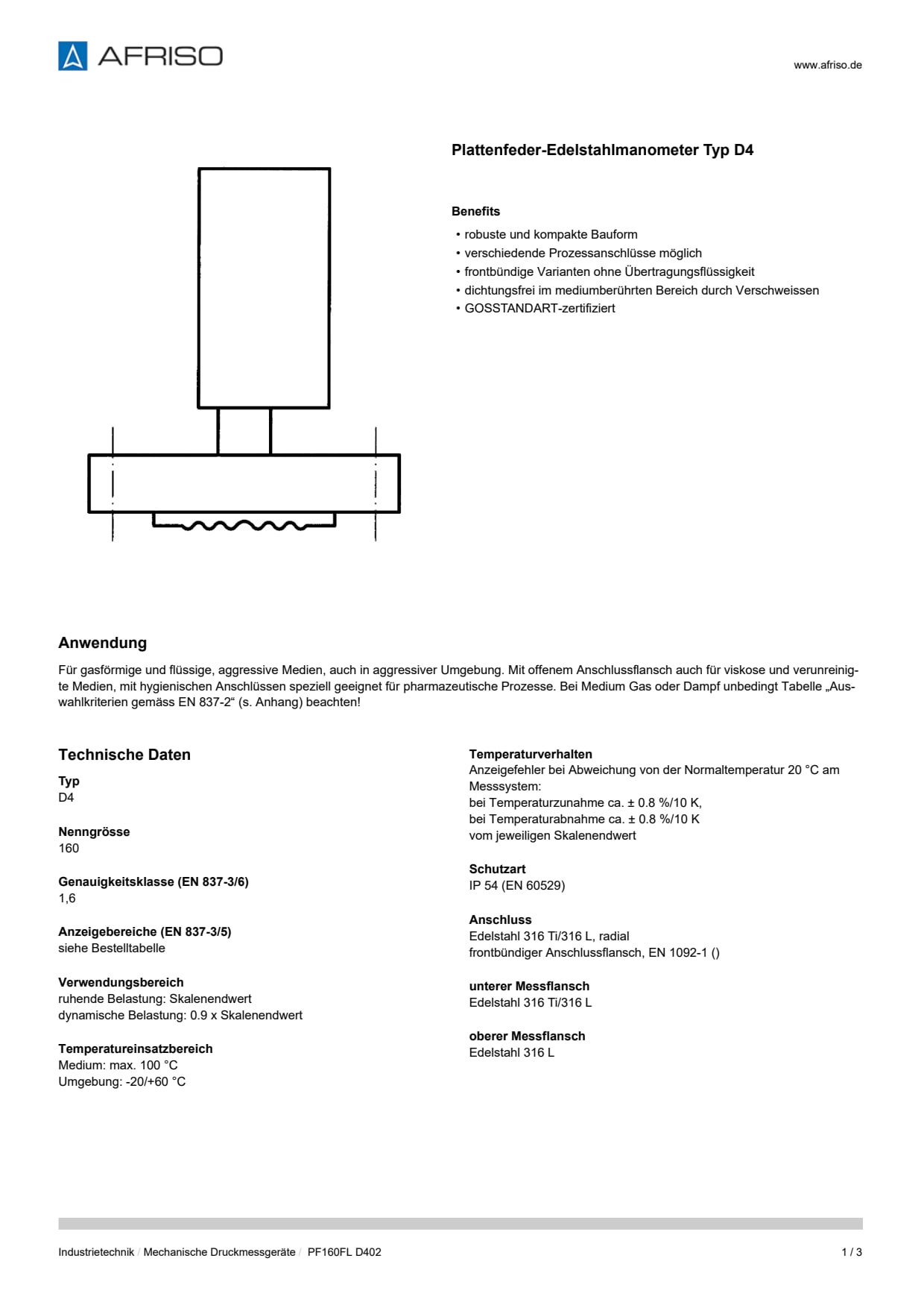 AFRISO_DATENBLATT_PLATTENFEDER-EDELSTAHLMANOMETER-TYP-D4_PF160FL-D402_P25514_DEU_CHE.PDF