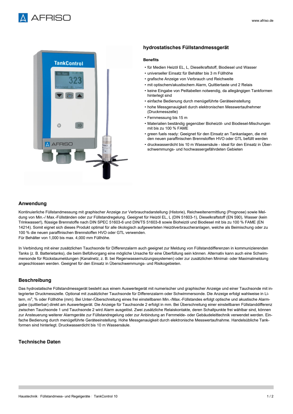 AFRISO_DATENBLATT_HYDROSTATISCHES-FUELLSTANDMESSGERAET_TANKCONTROL-10_P31074_DEU_CHE.PDF