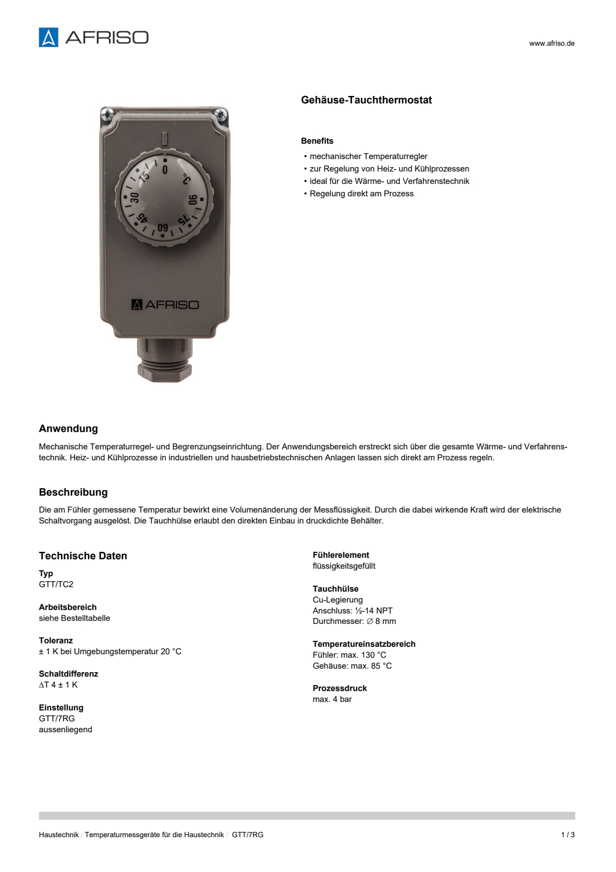 AFRISO_DATENBLATT_GEHAEUSE-TAUCHTHERMOSTAT_GTT-7RG_P27464_DEU_CHE.PDF