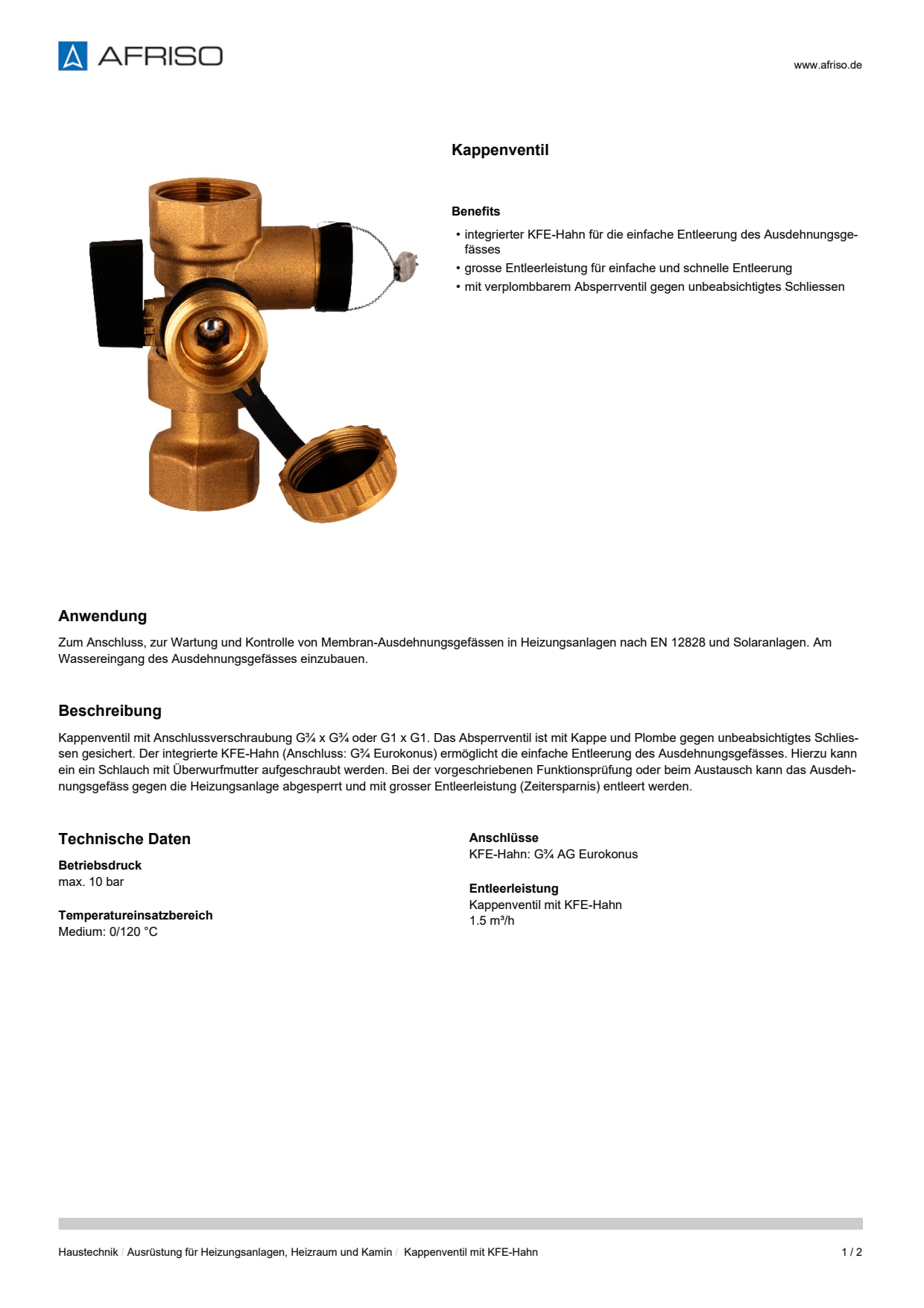 AFRISO_DATENBLATT_KAPPENVENTIL-MIT-KFE-HAHN_P31734_DEU_CHE.PDF