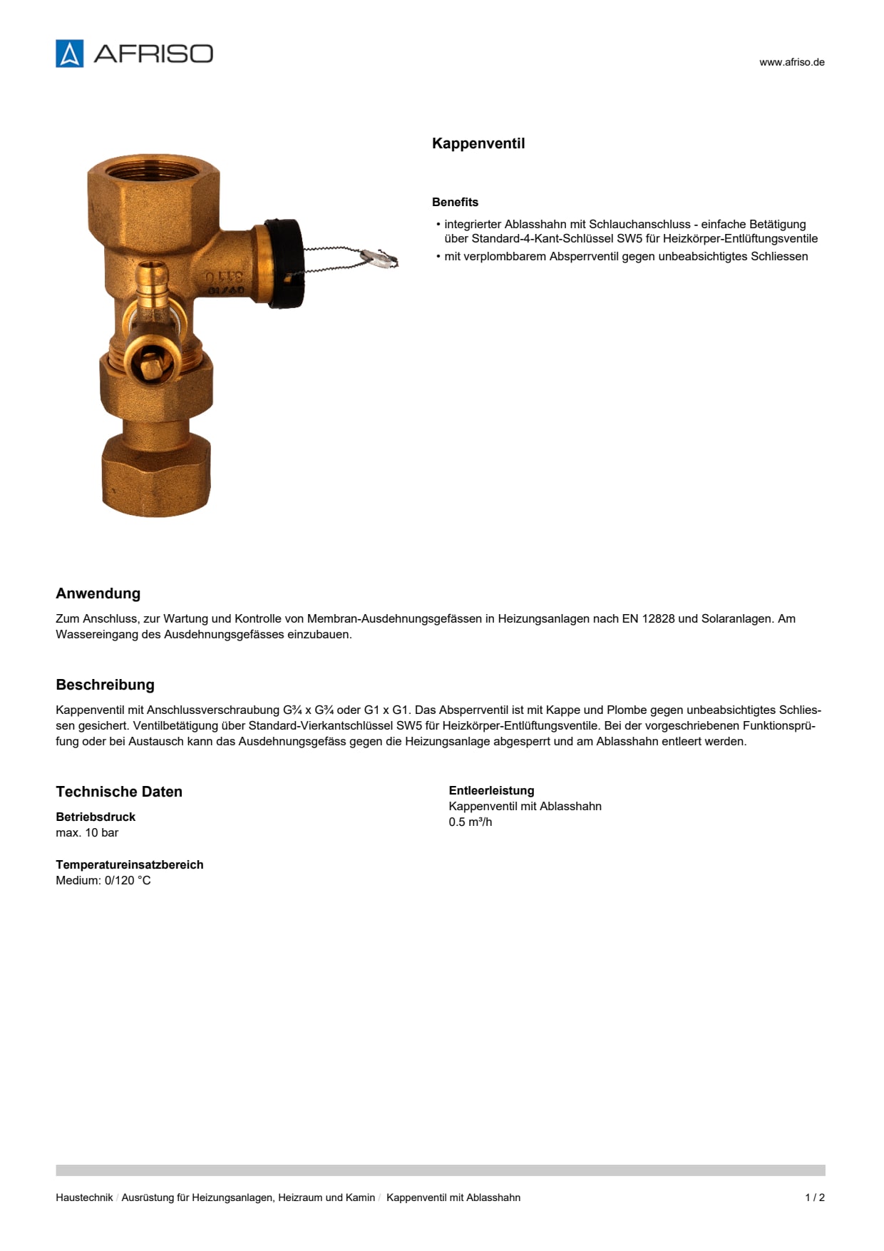 AFRISO_DATENBLATT_KAPPENVENTIL-MIT-ABLASSHAHN_P31731_DEU_CHE.PDF