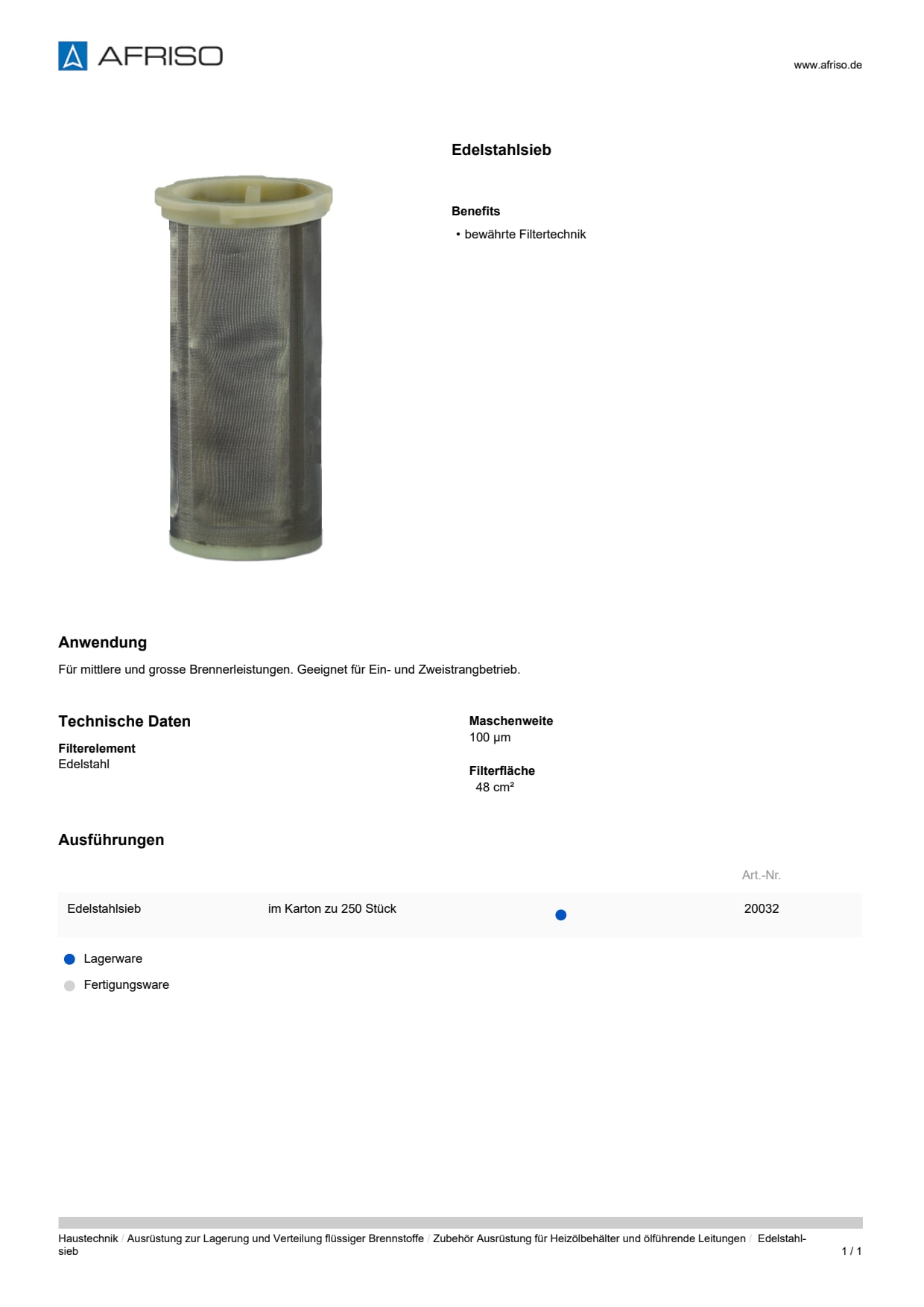AFRISO_DATENBLATT_EDELSTAHLSIEB_P31684_DEU_CHE.PDF