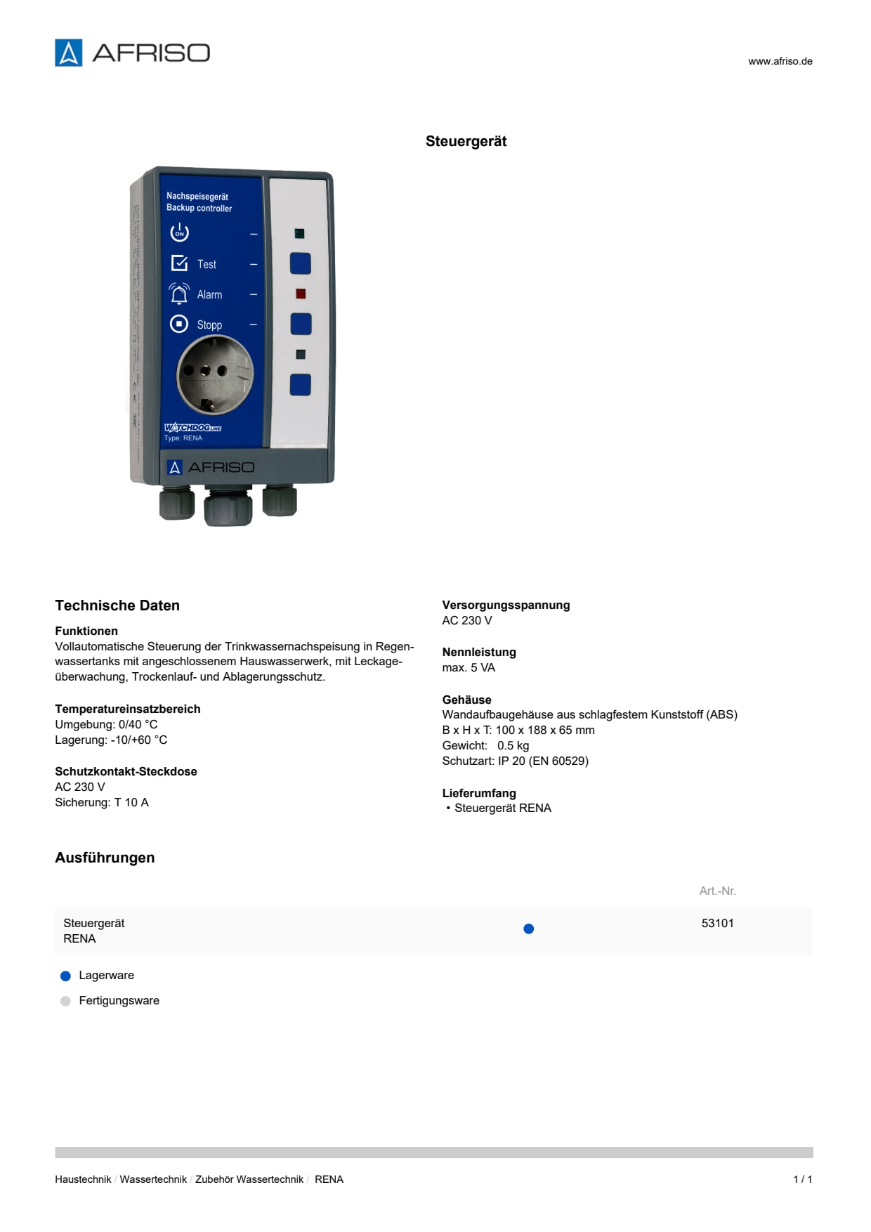 AFRISO_DATENBLATT_STEUERGERAET_RENA_P31925_DEU_CHE.PDF