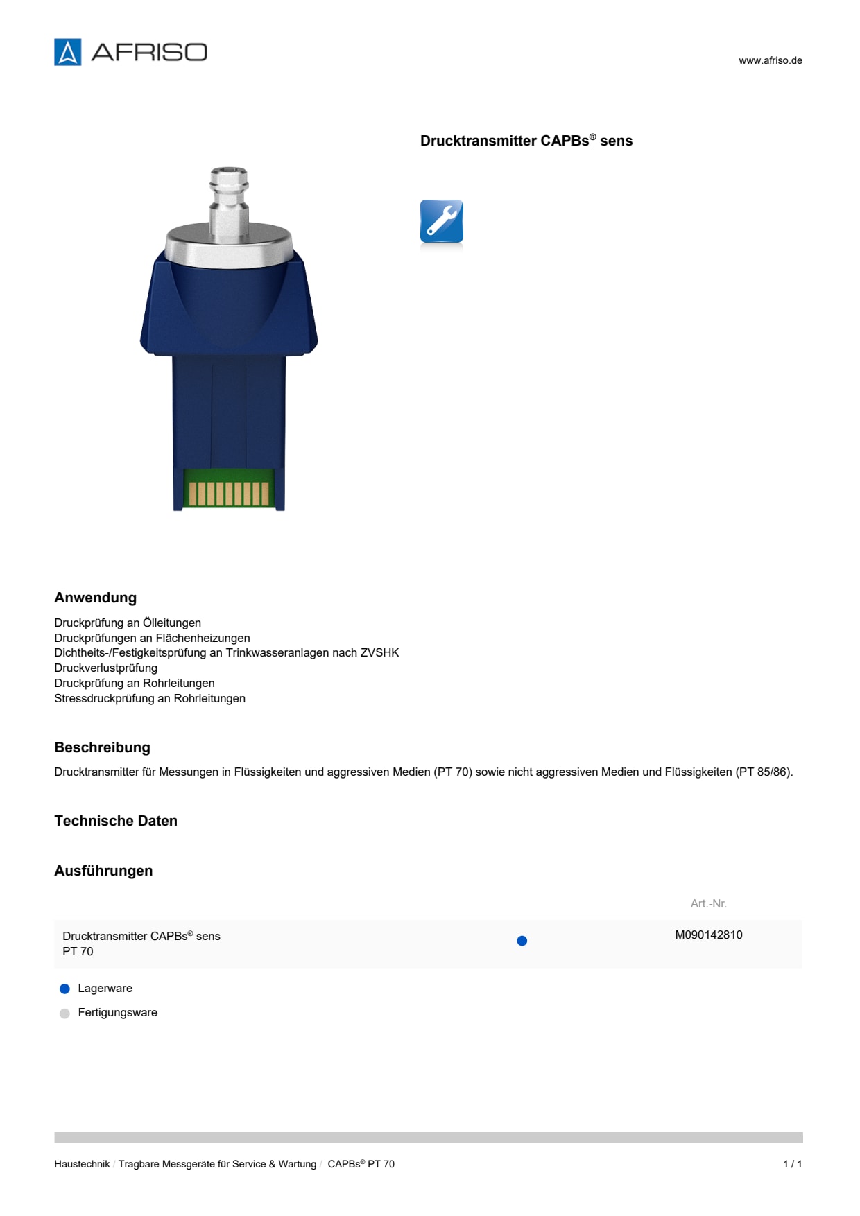 AFRISO_DATENBLATT_DRUCKTRANSMITTER-CAPBS-SENS_CAPBS-PT-70_P38587_DEU_CHE.PDF