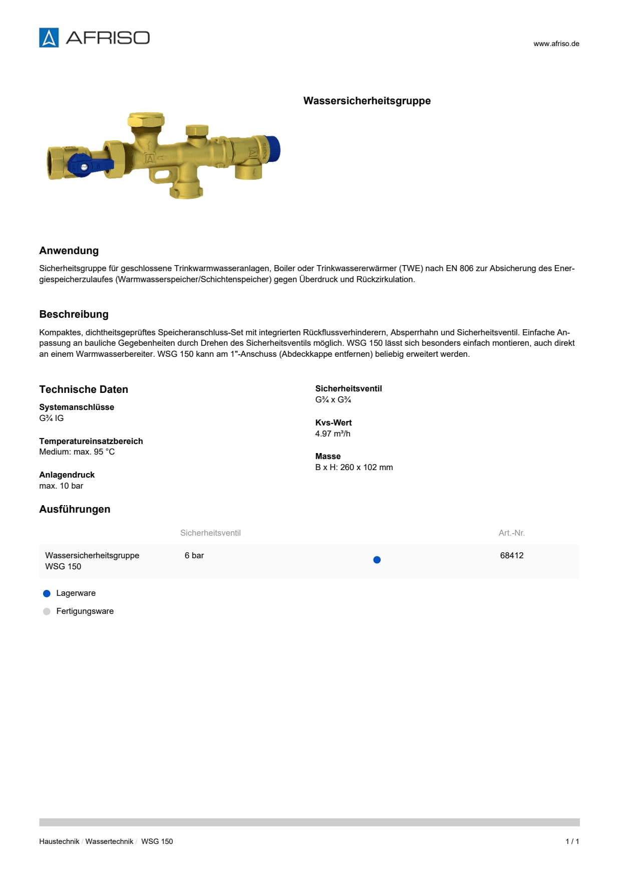 AFRISO_DATENBLATT_WASSERSICHERHEITSGRUPPE_WSG-150_P53652_DEU_CHE.PDF