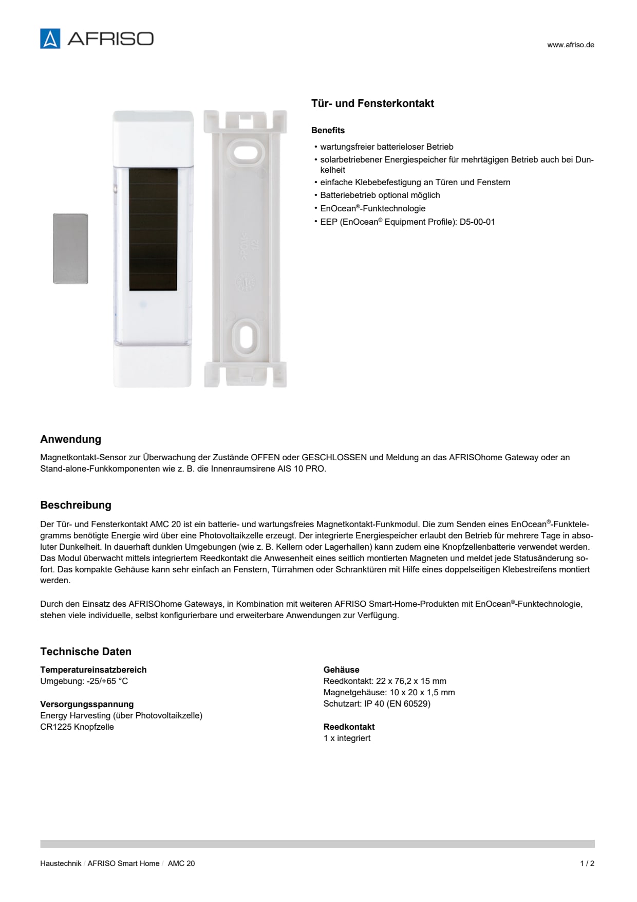 AFRISO_DATENBLATT_TUER--UND-FENSTERKONTAKT_AMC-20_P53661_DEU_CHE.PDF