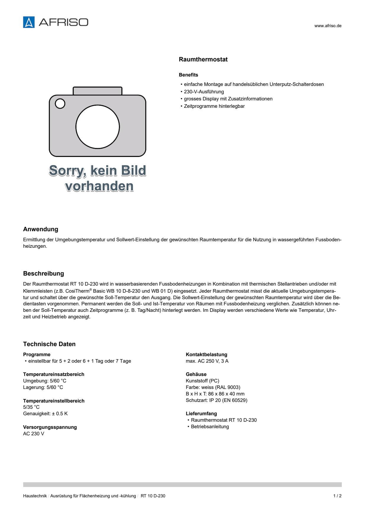AFRISO_DATENBLATT_RAUMTHERMOSTAT_RT-10-D-230_P62073_DEU_CHE.PDF