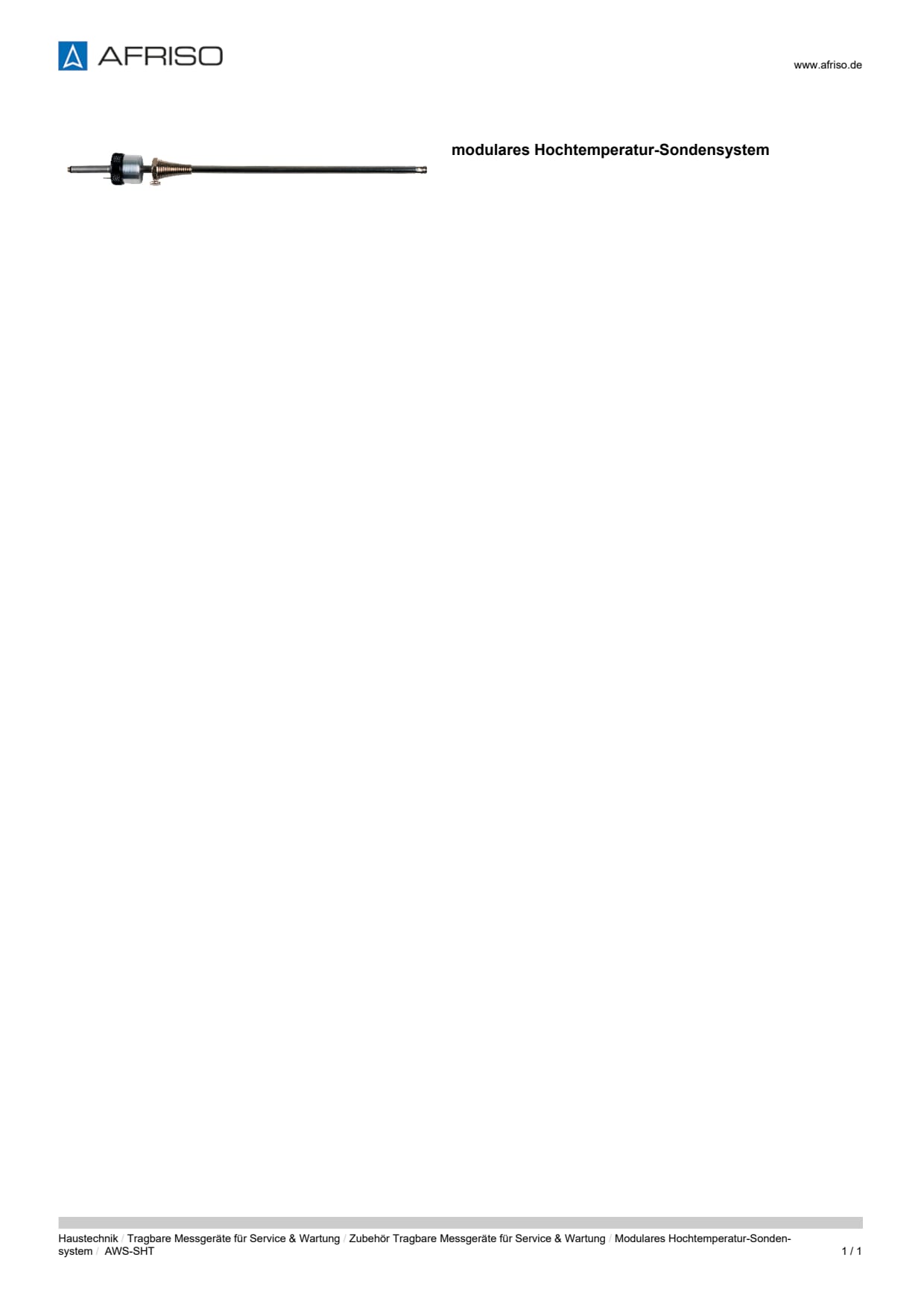 AFRISO_DATENBLATT_MODULARES-HOCHTEMPERATUR-SONDENSYSTEM_AWS-SHT_P61834_DEU_CHE.PDF