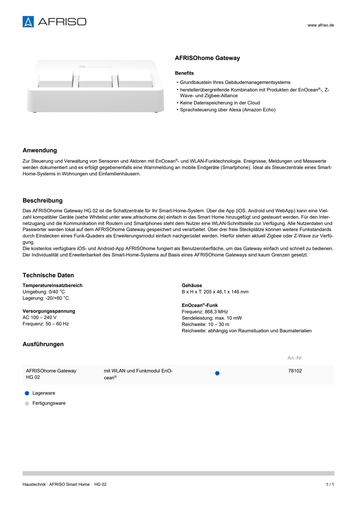 AFRISO_DATENBLATT_AFRISOHOME-GATEWAY_HG-02_P60122_DEU_CHE.PDF