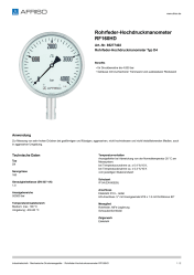 AFRISO_ROHRFEDER-HOCHDRUCKMANOMETER-RF160HD-ROHRFEDER-HOCHDRUCKMANOMETER-TYP-D4_85277402_DEU_CHE.PDF