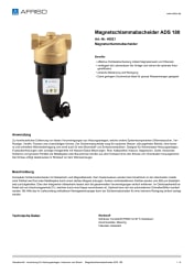 AFRISO_MAGNETSCHLAMMABSCHEIDER-ADS-180-MAGNETSCHLAMMABSCHEIDER_40921_DEU_CHE.PDF
