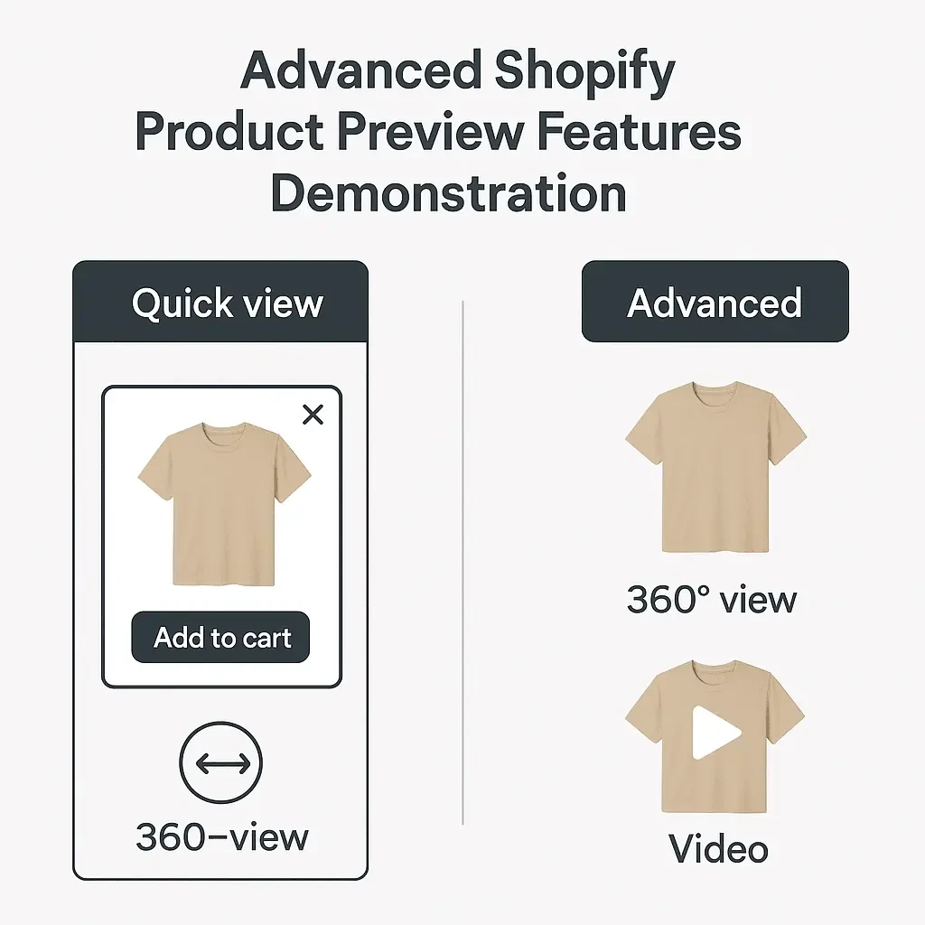 Advanced Shopify product preview features demonstration