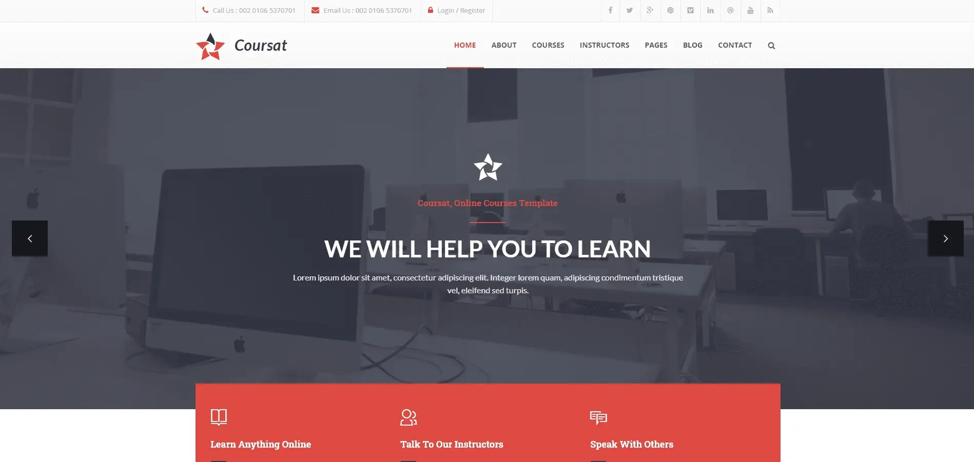 Responsive Course HTML5 Site Template