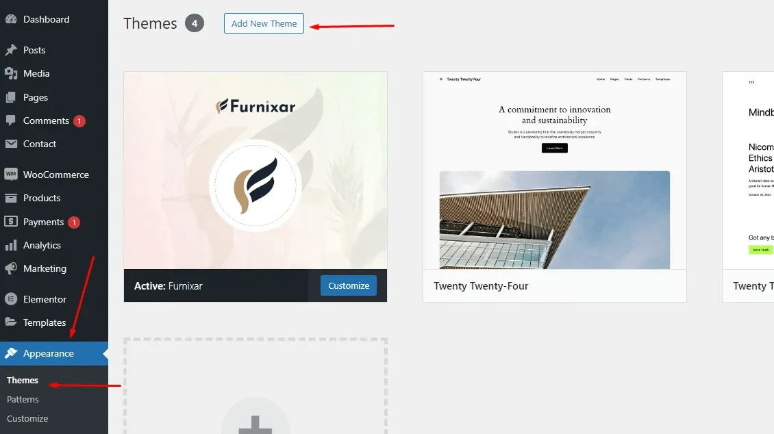 Install the Furnixar Theme