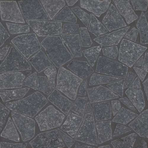Suave Tumbled Limestone Pezzi Mosaic in Pecora Nera