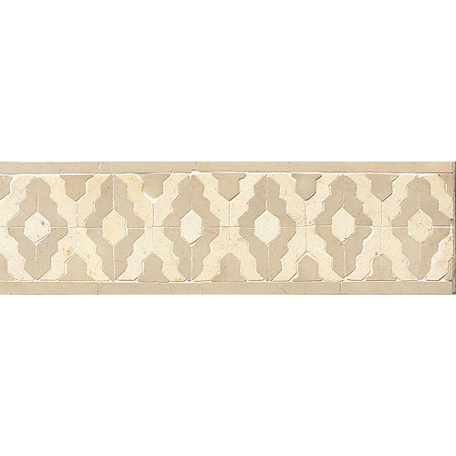 Cape Town 4" x 12" Shark Tooth Serge Honed Limestone Border in Ivoor