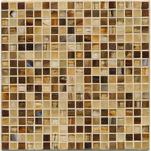 Fusion 5/8" x 5/8" Glass Mosaic Blend in Honey Bush Vanilla
